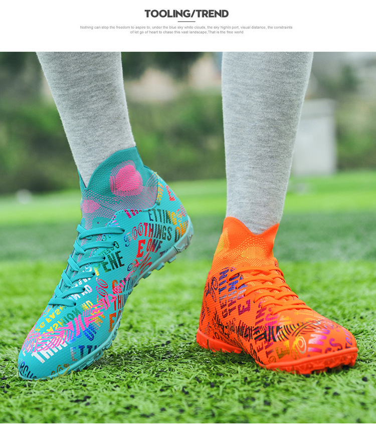 High Top Soccer Boots For Youth Competitive Training And Turf Play_voghion.com