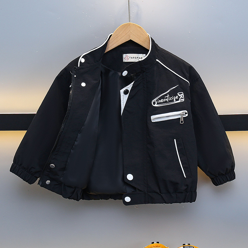 7698 Chaqueta de niño Chaqueta de primavera y otoño 2025 nuevo estilo estilo occidental ropa de bebé para hombres y niños pequeños y medianos estilo de moda guapo