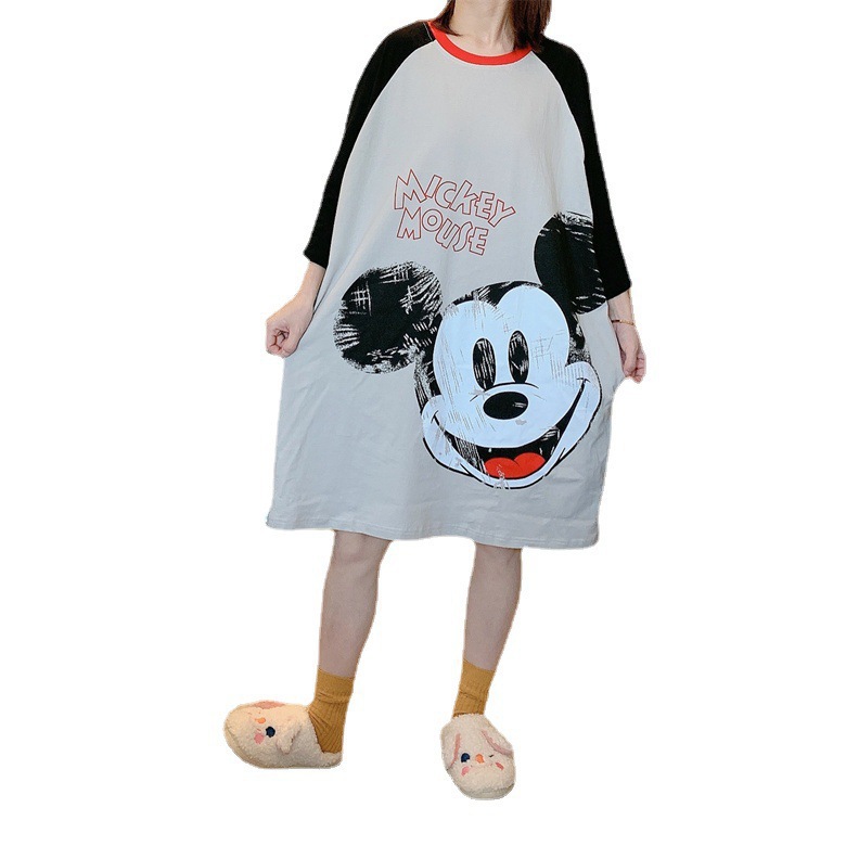 2022 nuevo camisón de verano de las mujeres de dibujos animados de manga corta venta caliente pijamas delgados ropa para el hogar suelta sudeste asiático transfronterizo