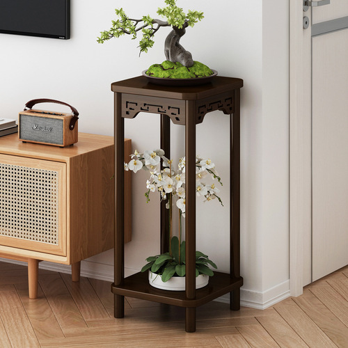 Solid wood flower stand Chinese flower table balcony household floor-standing indoor living room storage rack succulent pothos flower pot rack