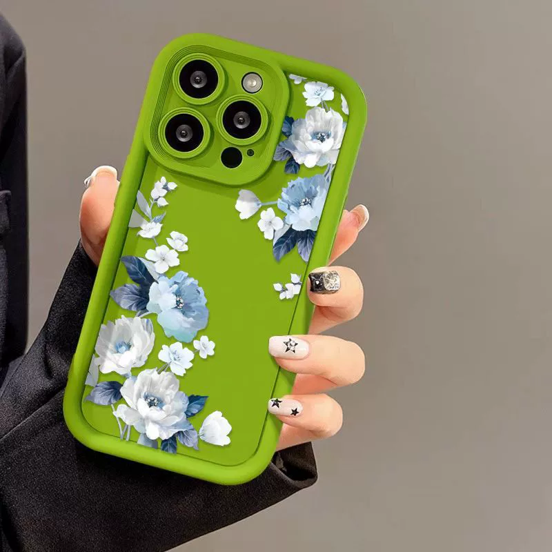 Чехол для iPhone 16 совместимый с Apple, матовый, с цветочным рисунком, для 15