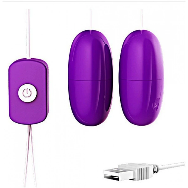 Laile USB Direct Plug Double Vibrator Purple Bag: 6970556030414