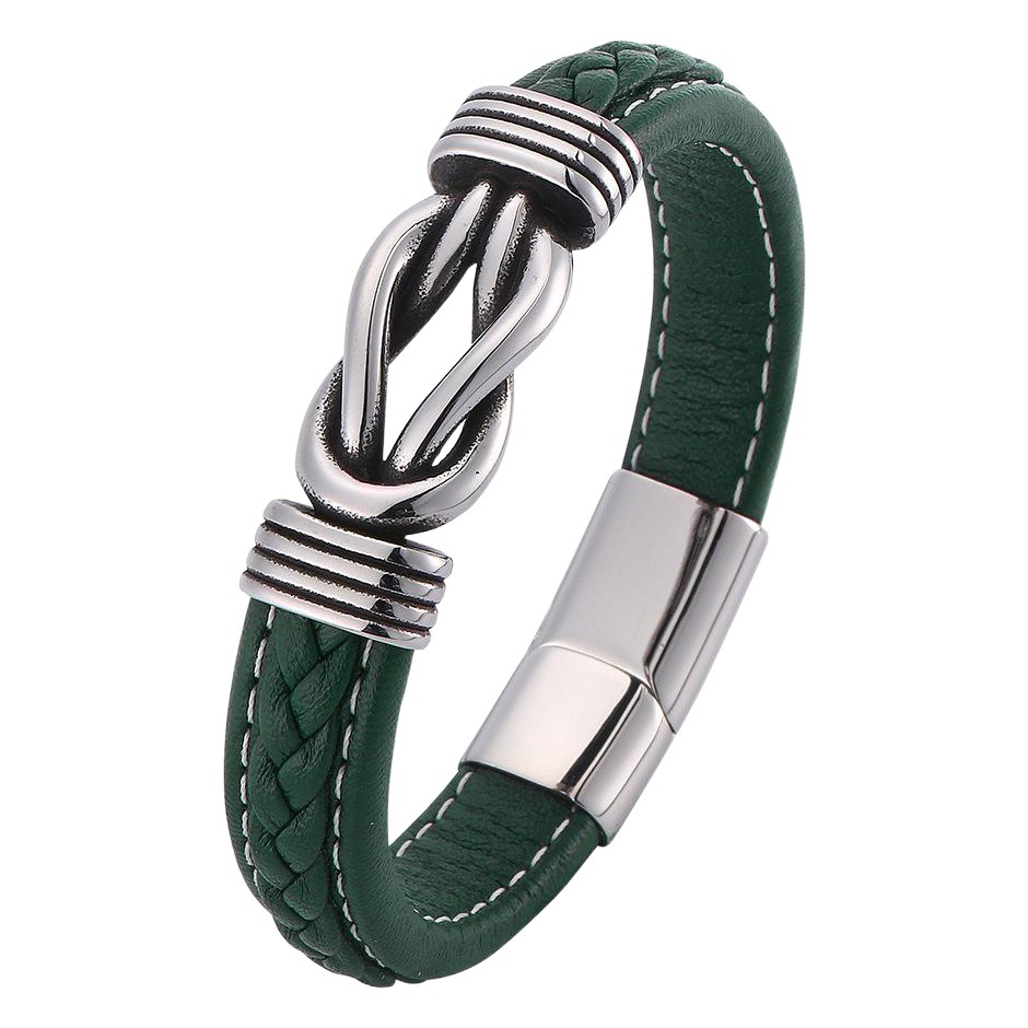 [Producto de gran venta] Pulsera de cuero para hombre estilo punk retro, joyería transfronteriza de Amazon, venta directa al por mayor del fabricante