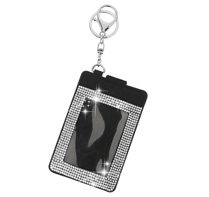 Cross-Border Hot-Selling Rhinestone Card Holder, Large Capacity, Multiple Color Options, Small Card Slots, Compact Leather Pu Card Case for Women