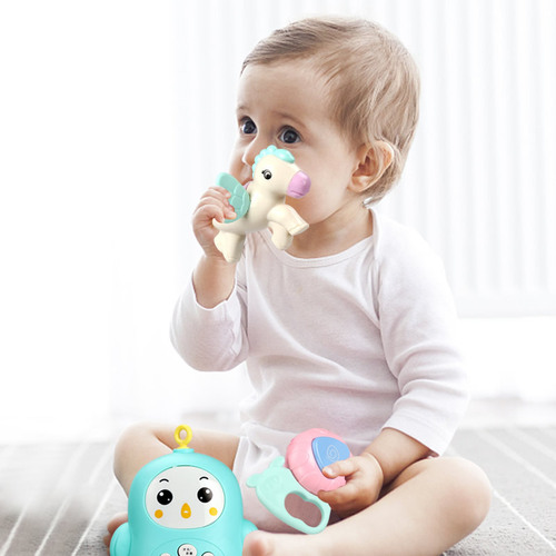Newborn baby bed bell hanging early education rattle intelligent remote control rotating bed bell toy to coax baby