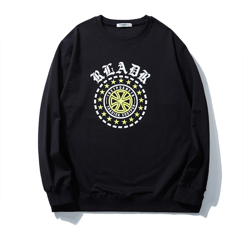 Men's Clothing Fashion brand plus size men's clothing autumn letter personalized printing bottom men's plus size loose sweatshirt_voghion.com