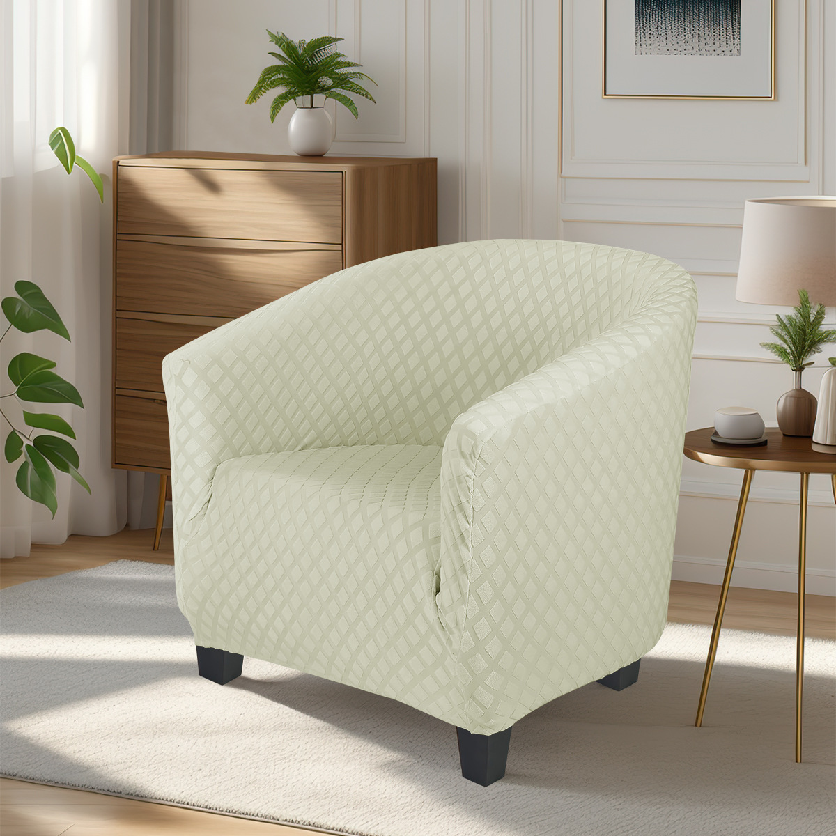 Amazon Jacquard transfronterizo diamante unido bañera sofá cubierta elástica tejido sólido fabricante de cubierta de sofá único