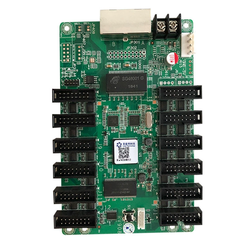 Приемная карта Lingxingyu RV908M32, 12 кабельных портов, поддерживает систему управления полноцветным светодиодным дисплеем с 32 сканированием