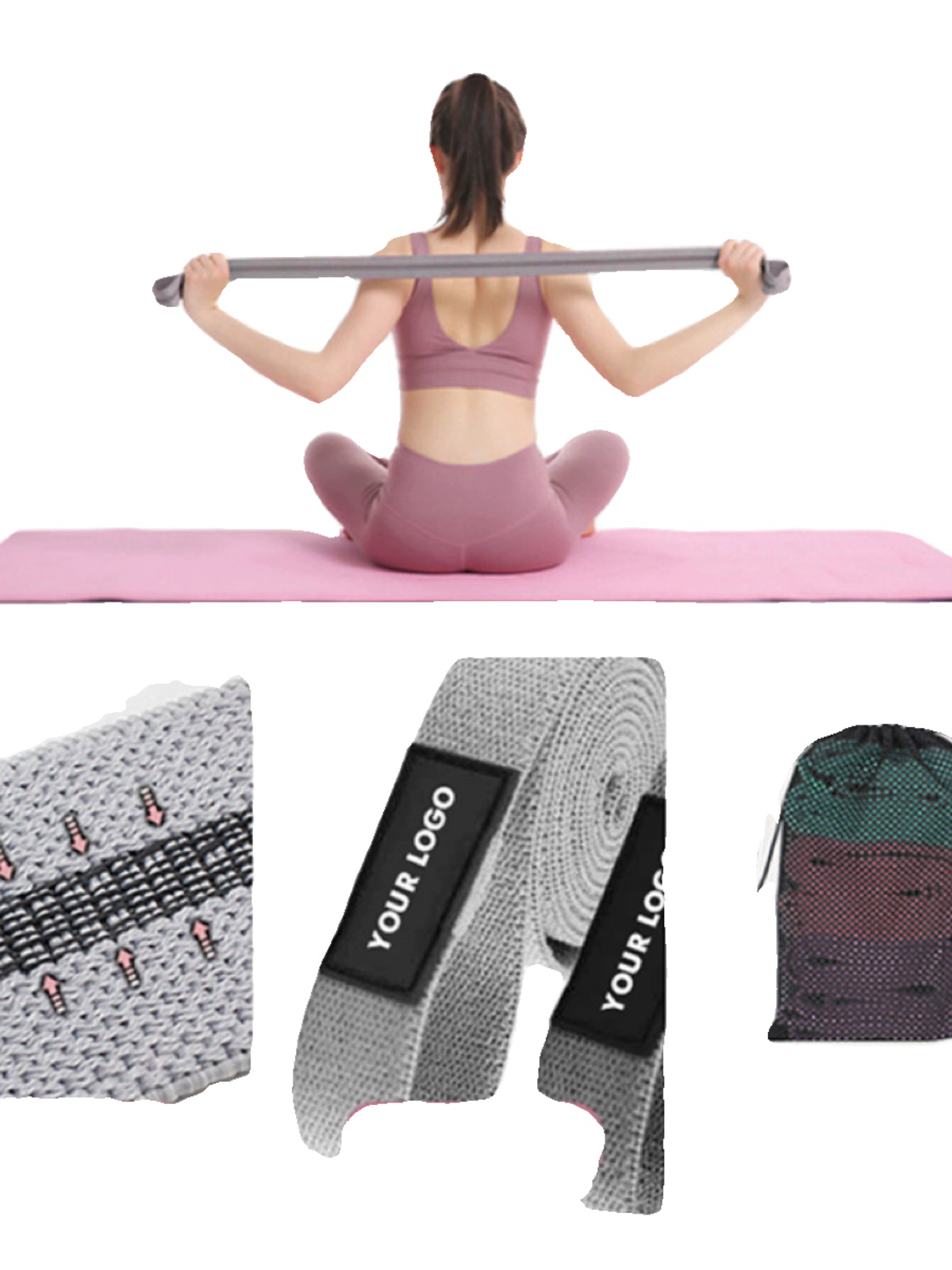 Вязаный эластический пояс фитнес женский пояс сопротивления груди силовой тренировочный круг легкоатлетический трос подтягивания вверх пояс поддержки