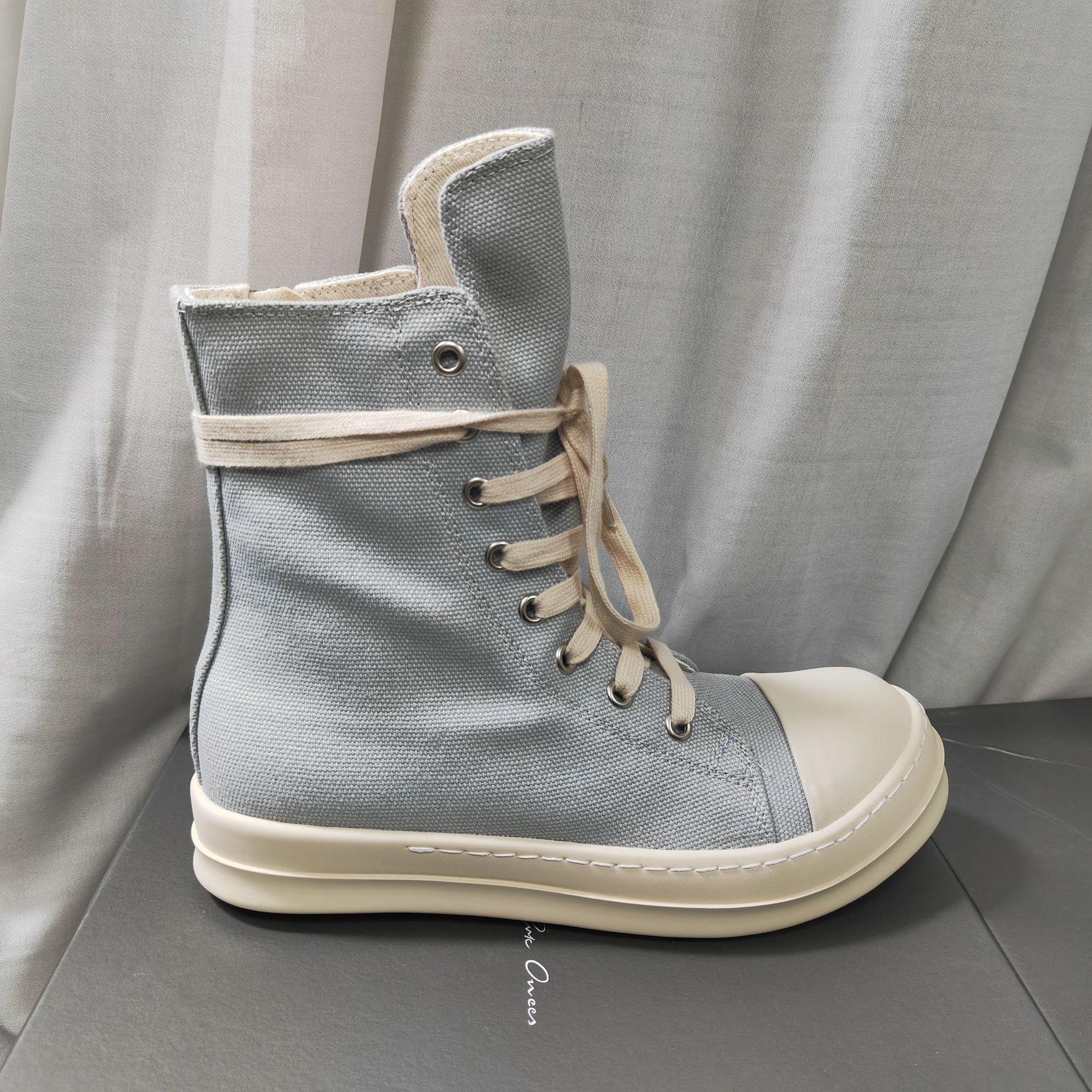 high-top gray canvas