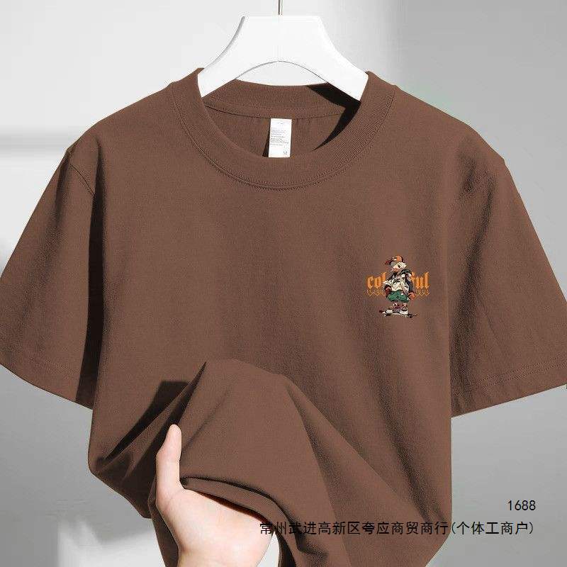 Overseas order overstock withdrawal ~ Summer retro niche loose simple pure cotton short-sleeved T-shirts for men and women
