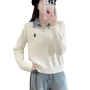 高品质修身polo拼接针织衫