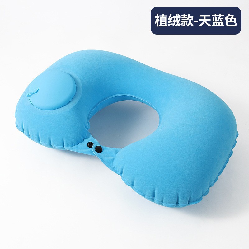 U-type [Velvet] Press the inflatable pillow-Tianlan