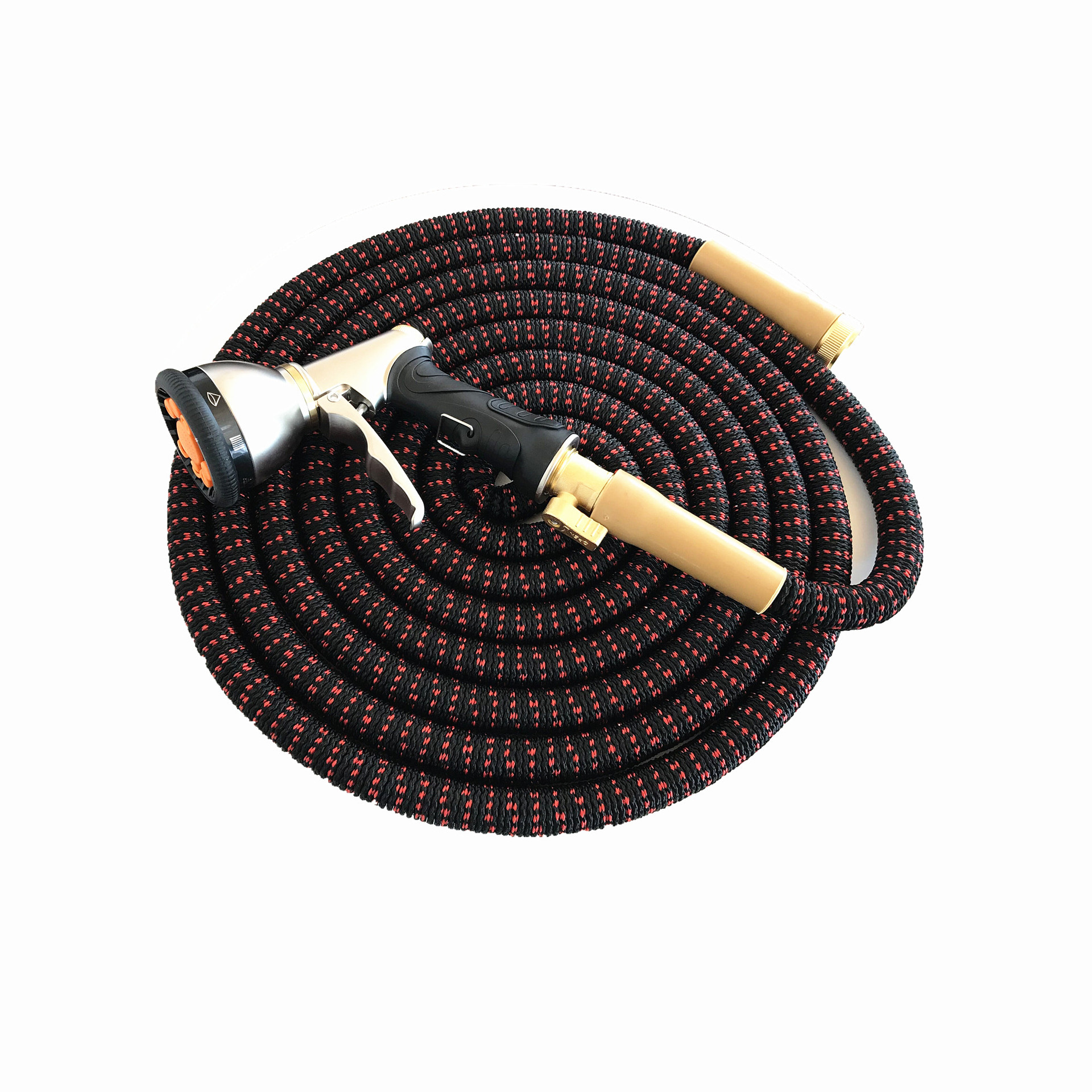 水压大高压金属水枪喷头3倍自动伸缩洗车双色软管家用水枪套装