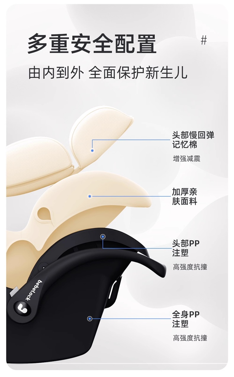 Bebelock Baby Basket Car Kids Safety Seat Newborn Baby Sleeping Basket Car Portable Cradle