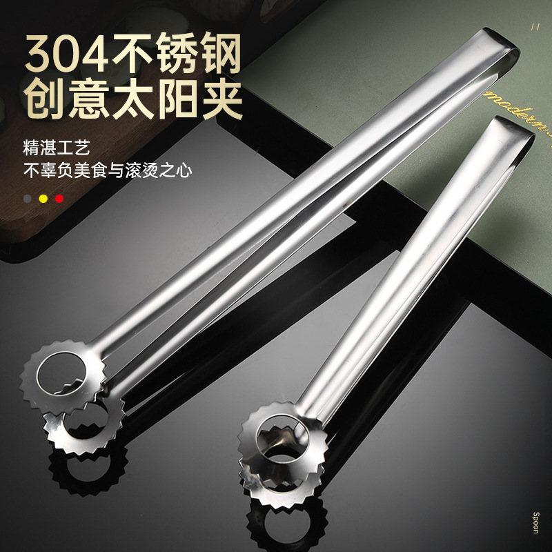 304 clip de alimentos de acero inoxidable carne asada filete asado guisado guisado clip de pan de frutas buffet clip de alimentos guisado