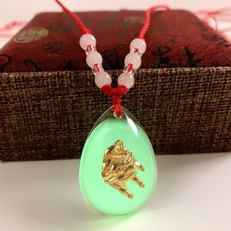 Luminous crystal zodiac [pig] red rope