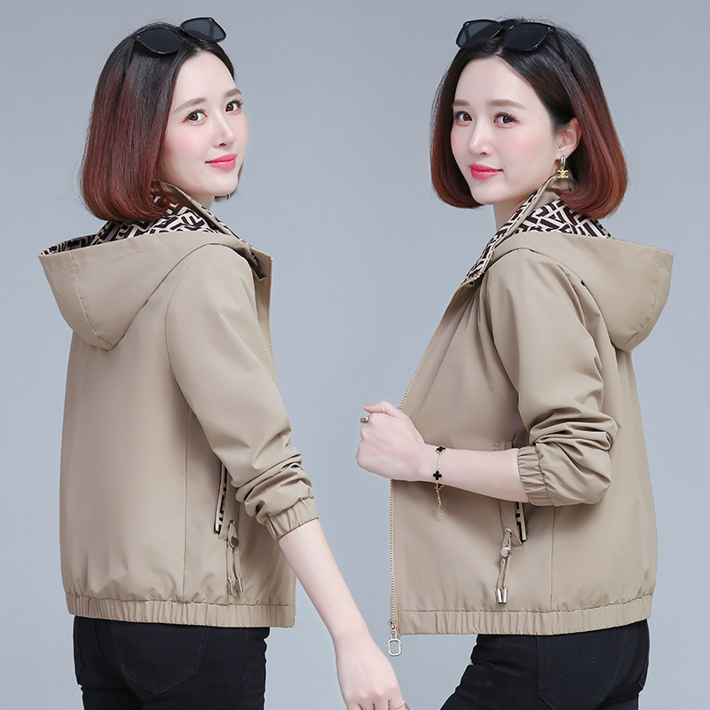 2023 Spring New Detachable Hooded Tops Women's Korean Style Solid Color Easiest for Match Western Style Age-Reducing Casual Top