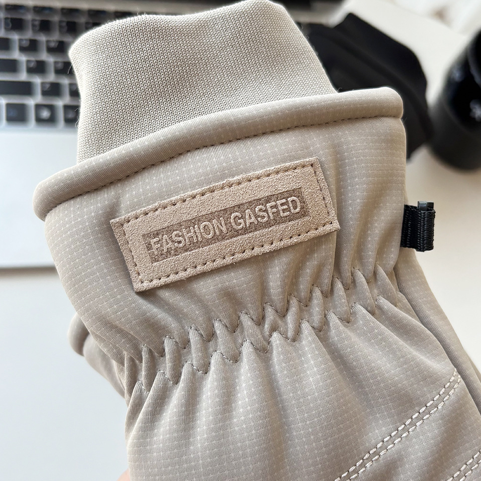 Gants de cyclisme pour couple, grands gants d'hiver résistants au froid, double couche en polaire épaisse, coupe-vent, écran tactile, doigts complets, pour l'extérieur_voghion.com