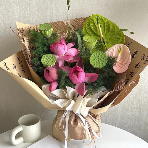 Flower wrapping paper Chinese style waterproof style pictorial series Teacher's Day gift bouquet Chinese style element wrapped flowers