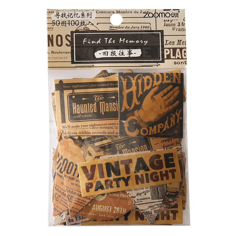 Paquete de pegatina de espuma temprana buscando memoria serie retro ins estilo diario material pegatinas decorativas 100 piezas en 8 tipos