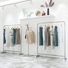 服装店挂衣架北欧不锈钢银色陈列货架女装店简约中岛落地式展示架|ms