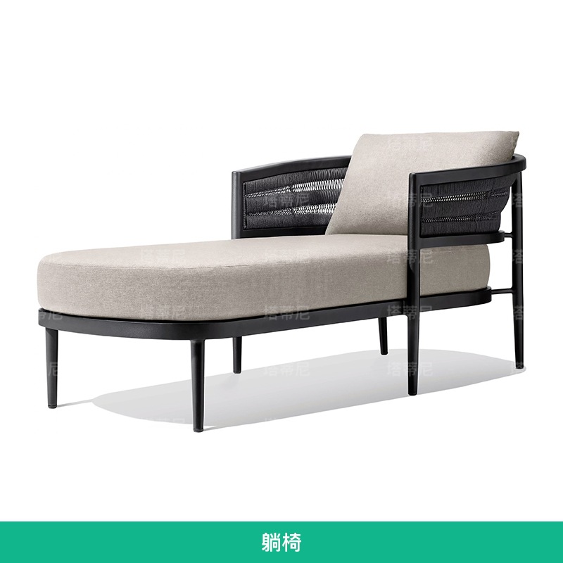 Sofá de teca al aire libre Jardín al aire libre Mesa de mesas moderna minimalista combinación de patio villa sofá de madera maciza impermeable solar image 18