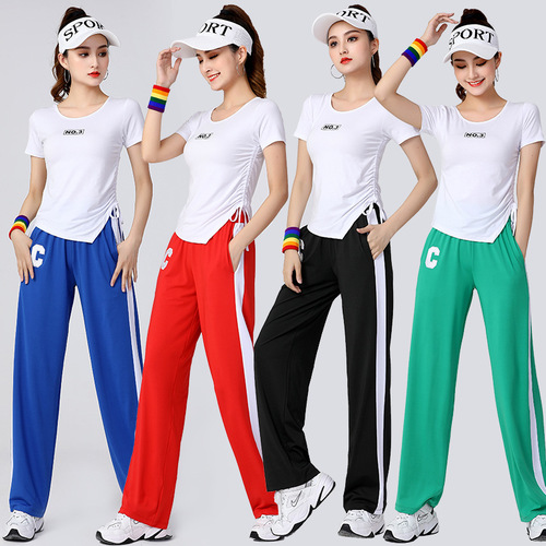  Bejanari Dance Wear New Short Sleeve C Pants Sports Suit Fitness Wear Team Performance Wear for Women