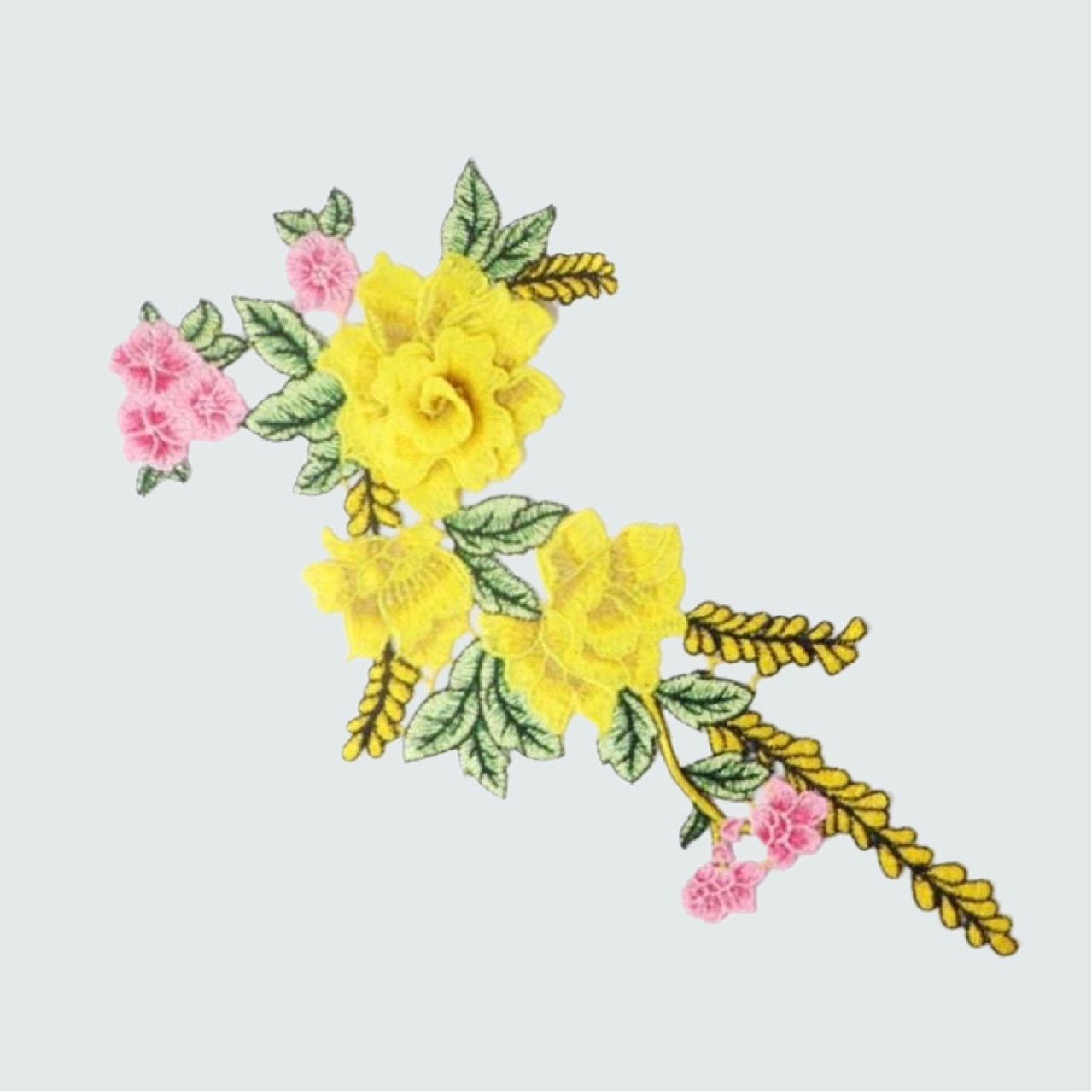 针匠绣品立体刺绣民族风多色补丁布贴玫瑰花朵旗袍水溶绣花辅料