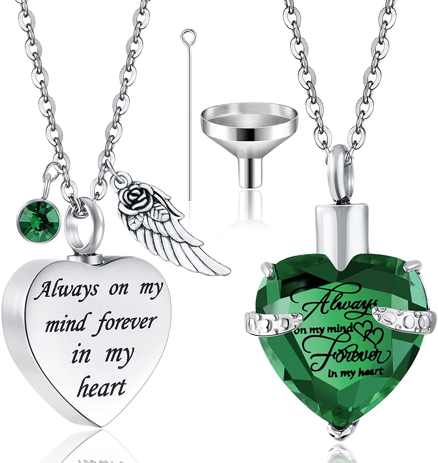 Joyería conmemorativa de cenizas de hueso fijo collar de vidrio tallado mascota ataúd cinerario cumpleaños amor colgante piedra collar de acero inoxidable