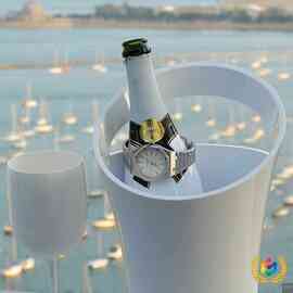 ✅单提手香槟冰桶高脚杯套装 食品级PP塑料香槟杯 16oz红酒杯480m