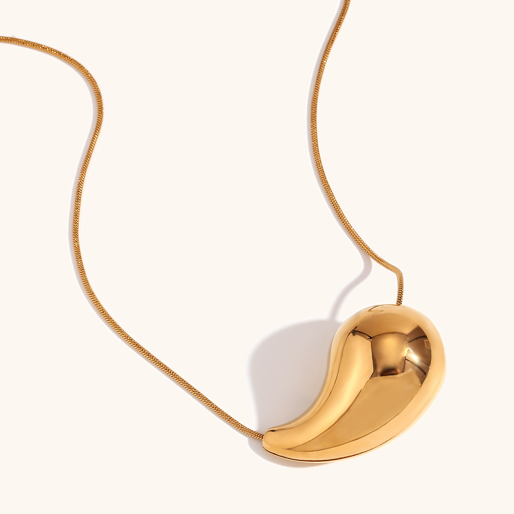 Real Gold Plated Plating Material 304 Stainless Steel Pendant Material Pendant Necklace Classification PVD Coated Real Gold Plated 18K Gold Solid Color 304 Stainless Steel Simple Style Waterproof Non Tarnish 304 Stainless Steel Pendant Necklace