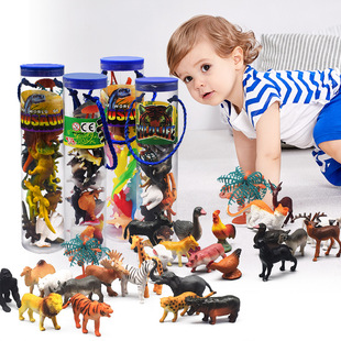 Cross-border simulation wildlife model children Jurassic luminous mini educational dinosaur toys suit wholesale