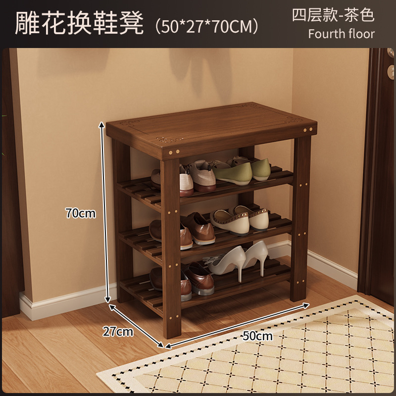 Zapatero integrado con banco para cambiar zapatos para uso doméstico en la entrada del pasillo, se puede usar para sentarse, banco de almacenamiento de zapatos de varias capas simple para apartamentos de alquiler. image 19