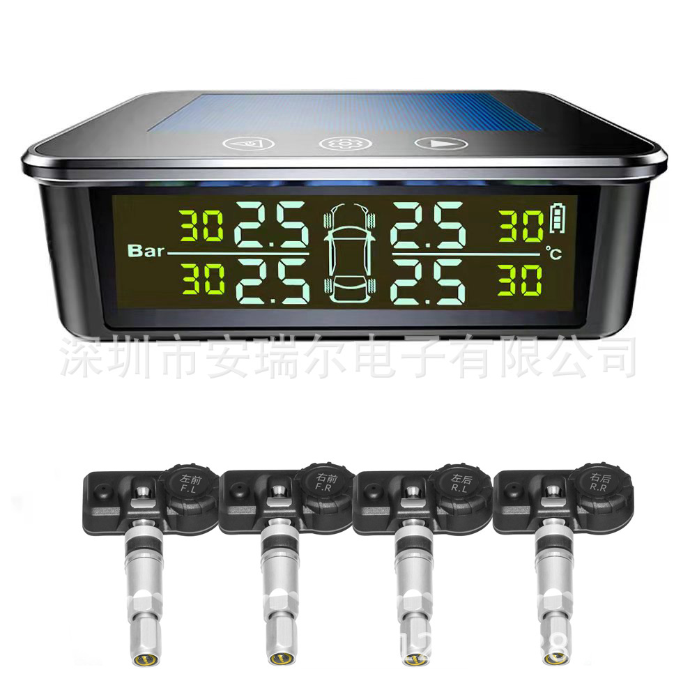 Nuevo Monitor solar de presión de neumáticos TPMS Monitor de presión de neumáticos vista completa detector de presión de neumáticos inalámbrico image 10
