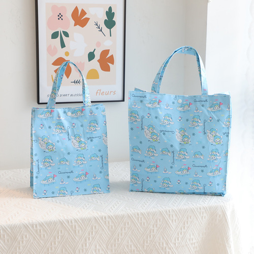 New cute Japanese waterproof cartoon portable lunch box bag bento bag doll pattern outing hand bag water bottle bag