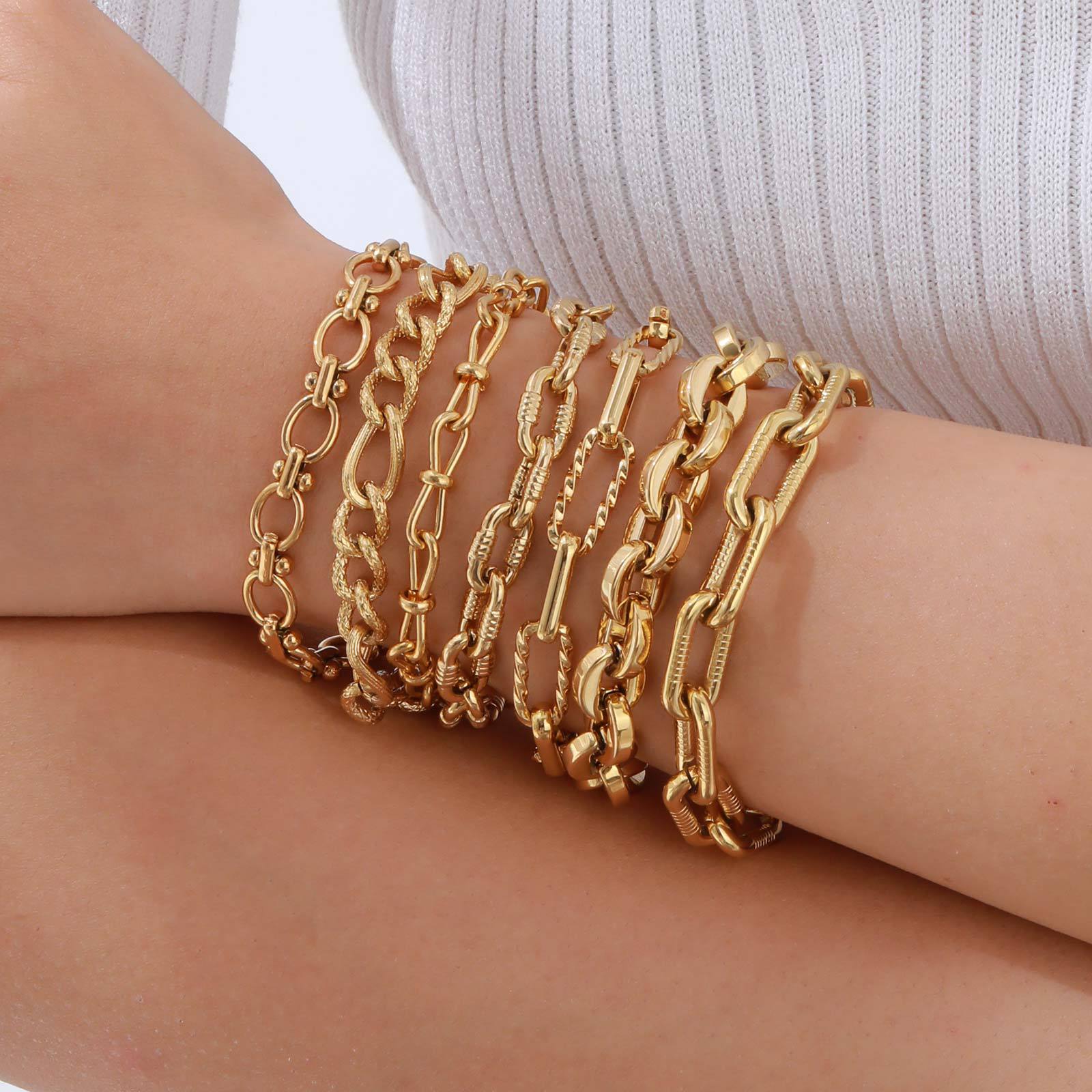 12g Weight Chain Bracelet Classification Vacation Simple Style Solid Color 304 Stainless Steel Coffee Bean Chain Chain Bracelet In Bulk