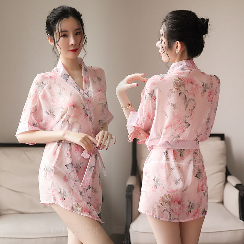 性感睡衣女夏款上衣迷人勾人辣妹夜场纯欲夏天凉快裸感睡袍日式