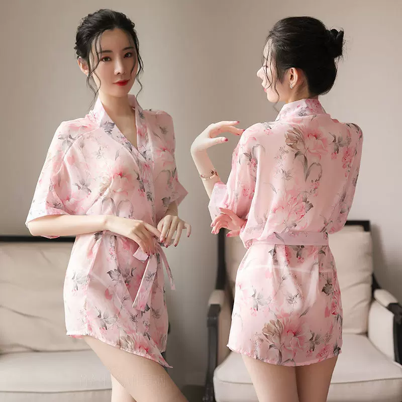 性感睡衣女夏款上衣迷人勾人辣妹夜场纯欲夏天凉快裸感睡袍日式