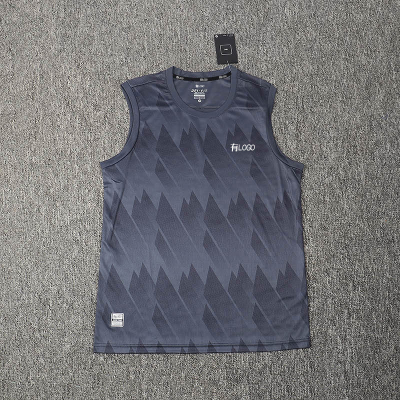 Brand LOGO Ice Silk Quick-drying Stretch Track and Field Vest Men's Summer Sports Fitness Running Sleeveless Casual Top
