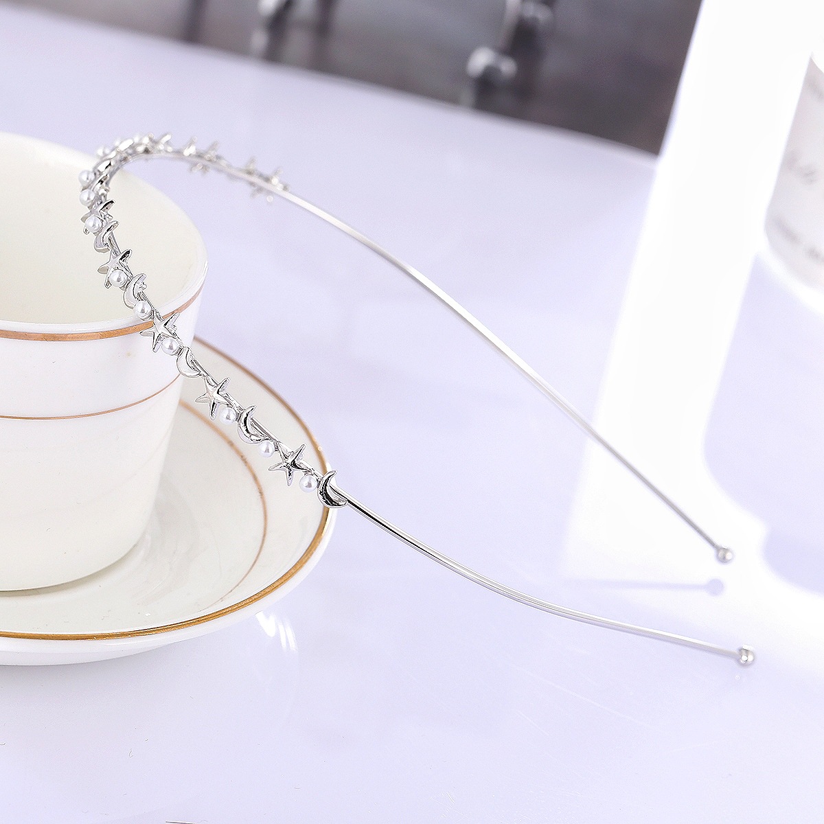 Mori estrella Luna de metal fino diadema Internet celebridad 2022 verano nuevo Super Hada temperamento verano diadema fuera accesorios para el cabello