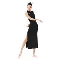 Cheongsam для классических танцев Танцевальная одежда Ретро Китайский стиль для похудения Одежда для китайских танцев Одежда для выступлений Cheongsam с высоким разрезом