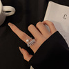 One size ring, design fashionable zirconium, accessories, simple and elegant design, trend of season, light luxury style, on index finger