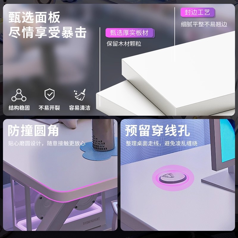 Escritorio para computadora, escritorio para el hogar, escritorio para dormitorio, escritorio de estudio para estudiantes, escritorio de oficina con almacenamiento simple, escritorio moderno para videojuegos. image 5