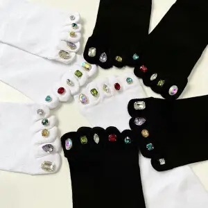 Jewel Socks with Diamond Five-finger Socks Toes Crystal Toe-toe Socks Cute Ins Funny Funny Diamond Five-toe Socks Jewel Socks with Diamond Five-finger Socks Toes Crystal Toe-toe Socks Cute Ins Funny Funny Diamond Five-toe Socks