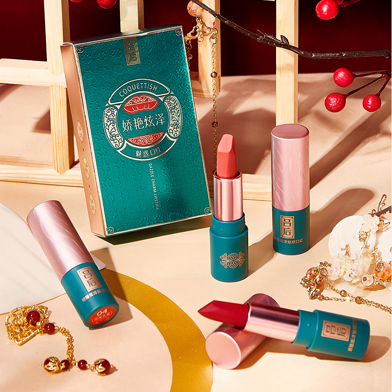 国货吕后 娇艳炫泽魅惑口红 丝绒雾面初学者女学生易上色平价唇膏