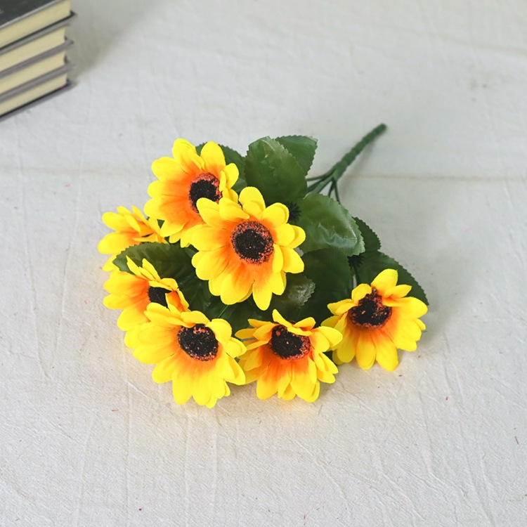 Pantalla fotográfica flor artificial al por mayor todo tipo de flores de seda de girasol de simulación accesorios de fotografía girasol de simulación flor de baile