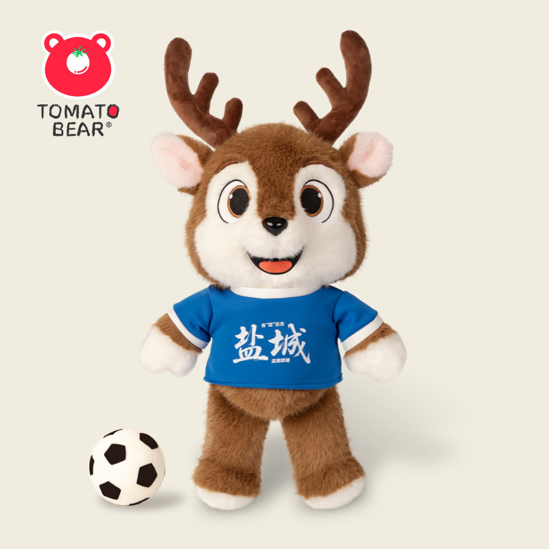 蘇州スーパーリーグ 塩城エルク人形 ランニングディアぬいぐるみ サッカーファンギフト サッカーアクセサリー|undefined
