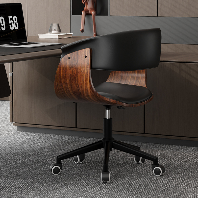 Silla de computadora de madera maciza doméstica pequeña sala de estudio silla giratoria silla elevadora de oficina silla IMS simple