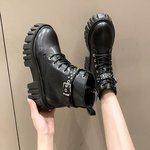 Martens, сапоги на платформе, ботинки, коллекция 2023, в корейском стиле, средней длины